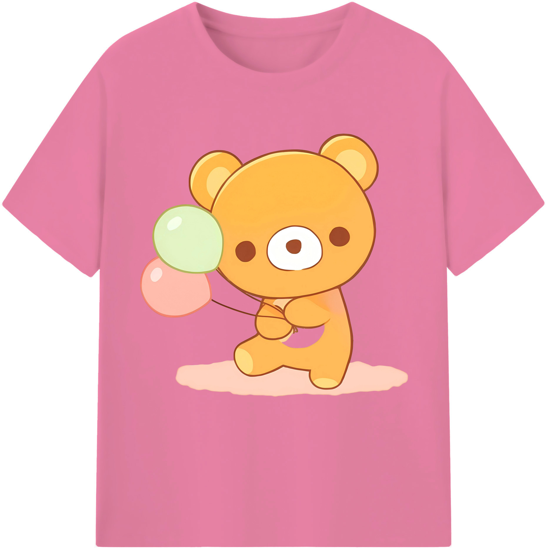 （画像用） リラックマ リラックマ キイロイトリ Rilakkuma Korilakkuma Kiiroitori 綿100％半袖Tシャツ（フロントプリント）